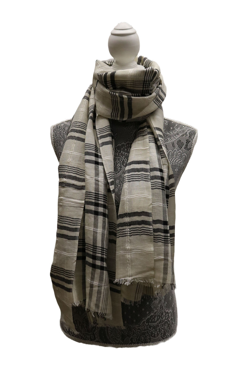 Home&Manor 100% Cotton and Polyester Scarf, Wrap, Throw, Shawl