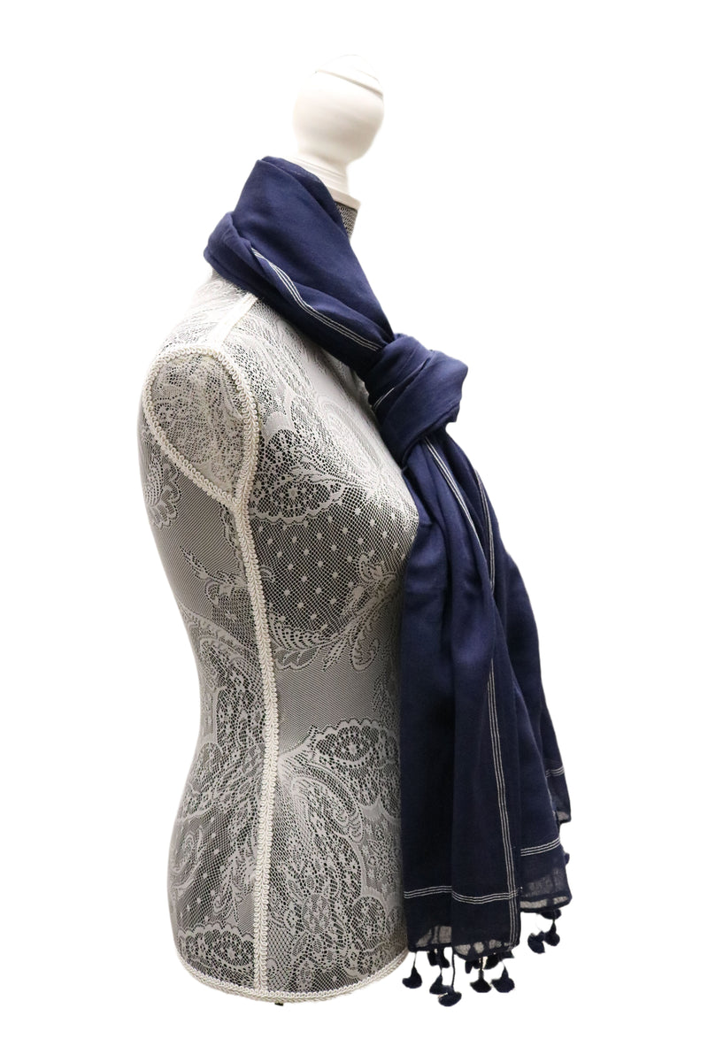 Home&Manor 100% Cotton and Polyester Scarf, Wrap, Throw, Shawl