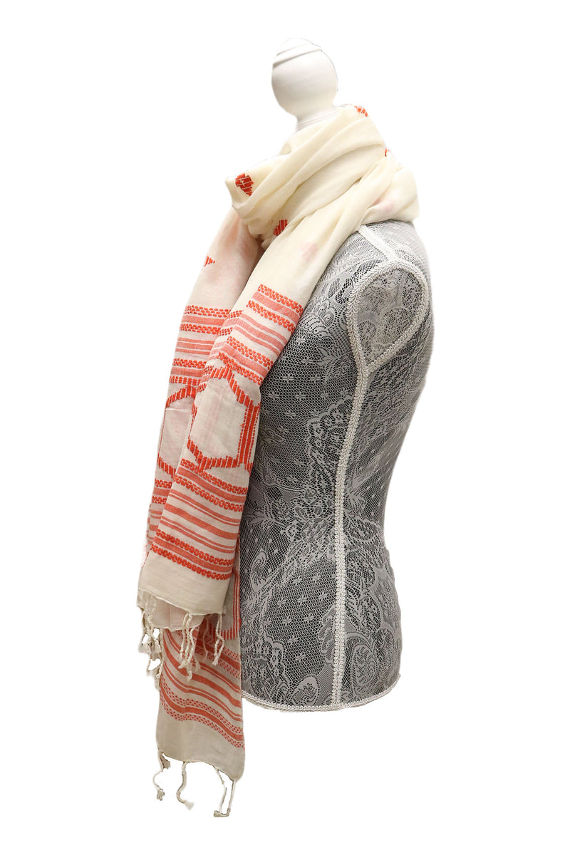 Home&Manor 100% Cotton and Polyester Scarf, Wrap, Throw, Shawl