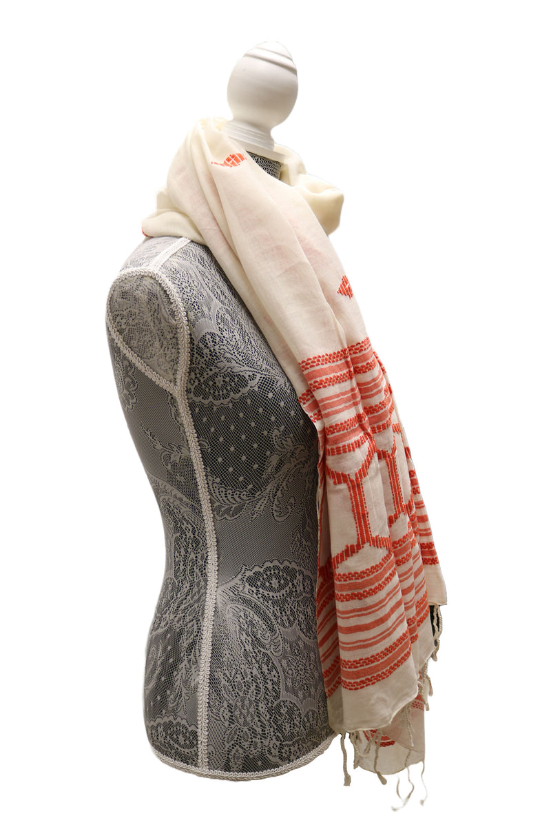 Home&Manor 100% Cotton and Polyester Scarf, Wrap, Throw, Shawl