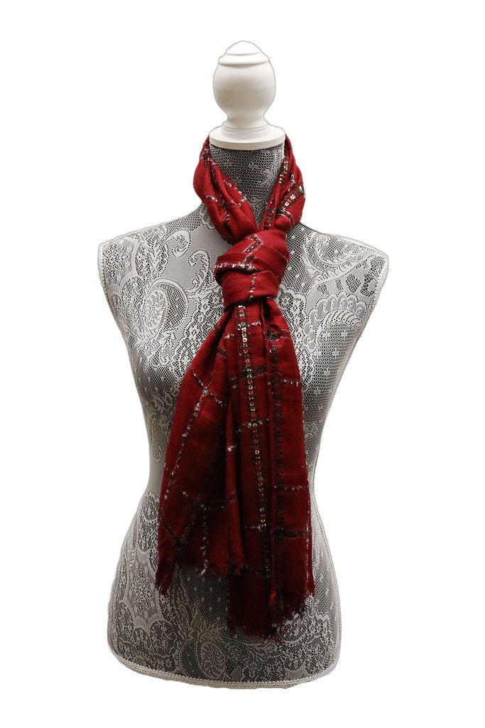 Home&Manor 100% Cotton and Polyester Scarf, Wrap, Throw, Shawl