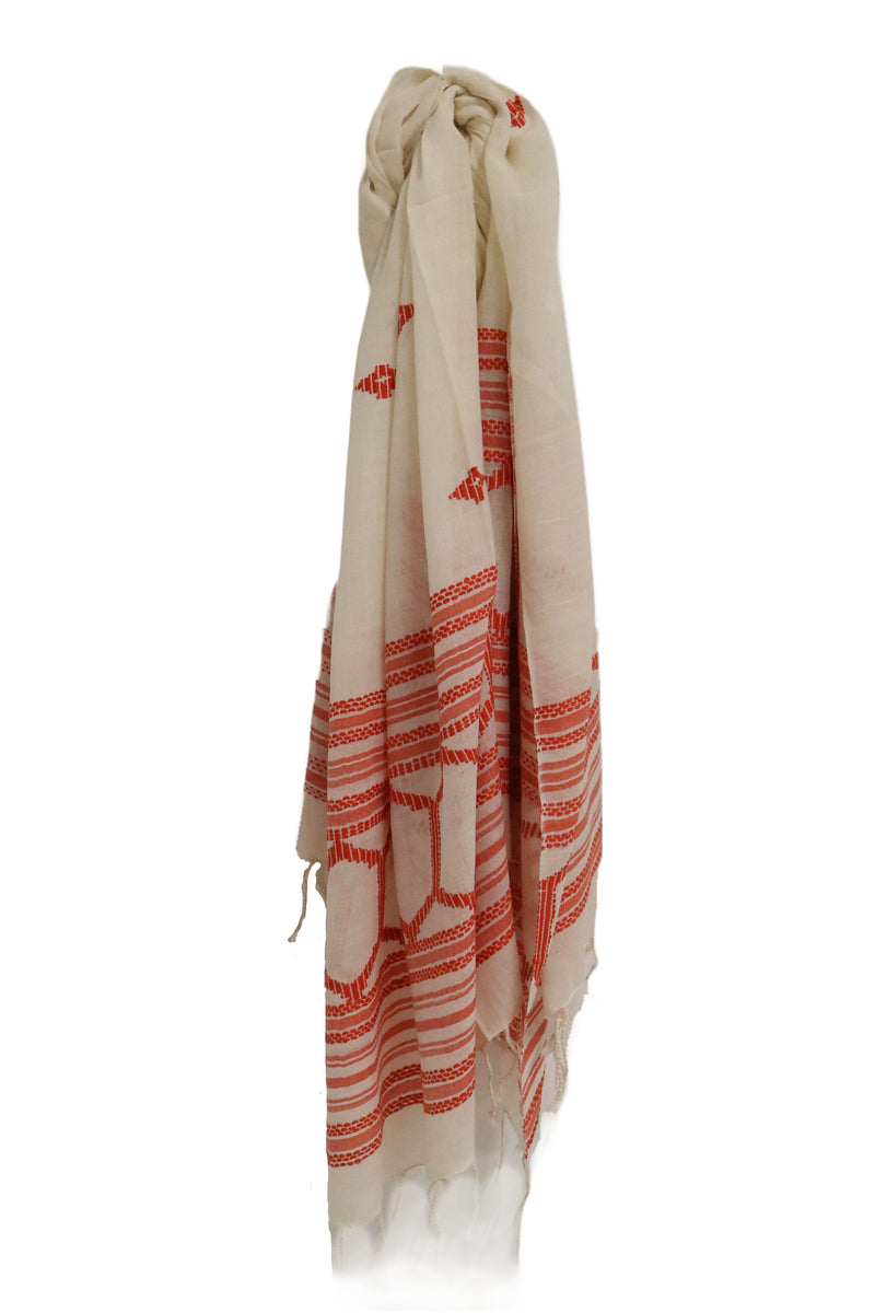 Home&Manor 100% Cotton and Polyester Scarf, Wrap, Throw, Shawl