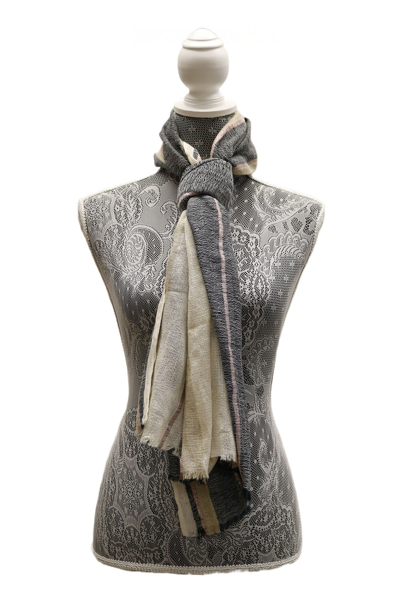 Home&Manor 100% Cotton and Polyester Scarf, Wrap, Throw, Shawl