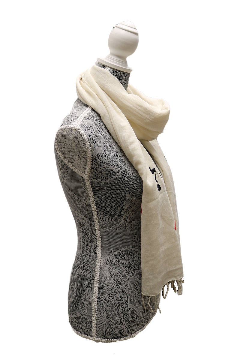 Home&Manor 100% Cotton and Polyester Scarf, Wrap, Throw, Shawl