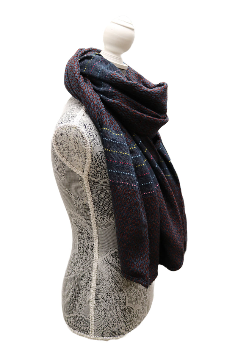 Home&Manor 100% Cotton and Polyester Scarf, Wrap, Throw, Shawl