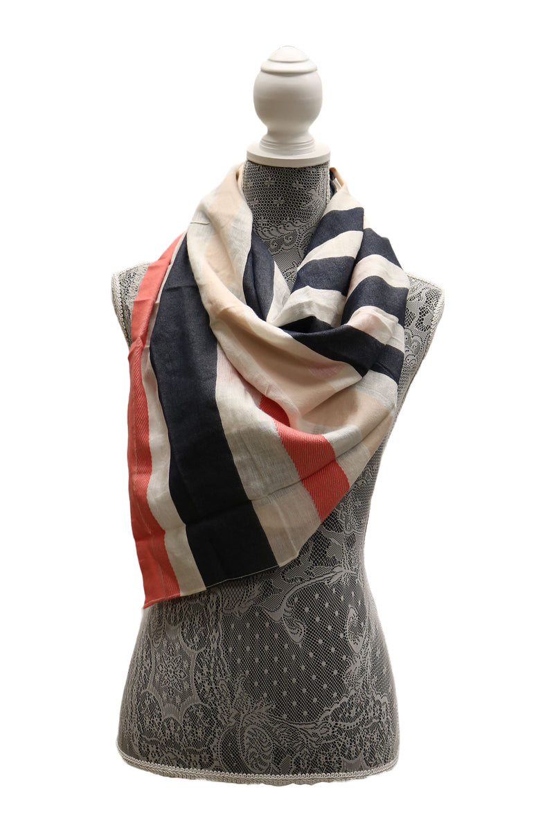 Home&Manor 100% Cotton and Polyester Scarf, Wrap, Throw, Shawl