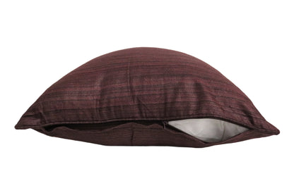 Raw Silk Throw Pillow 18" Dark Brown