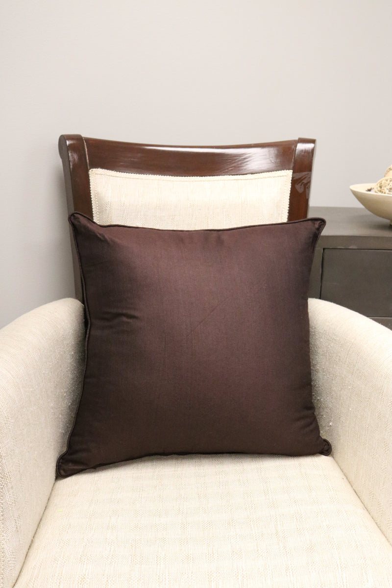 Premium Silk Pillow 18" Brown