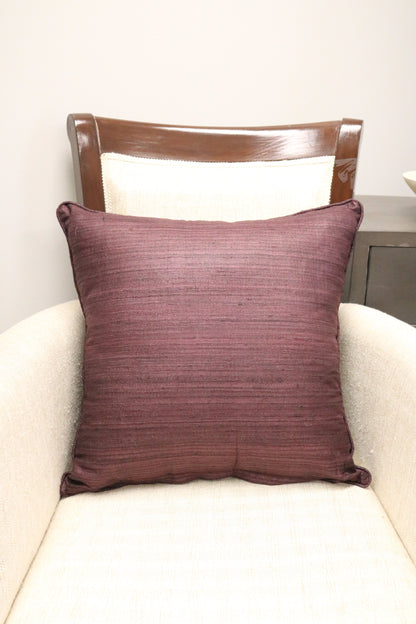 Raw Silk Throw Pillow 18" Dark Brown