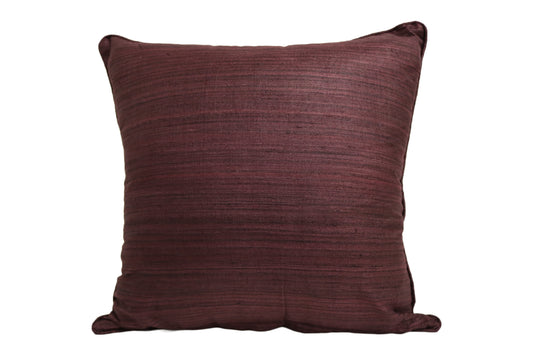 Raw Silk Throw Pillow 18" Dark Brown