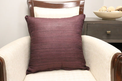 Raw Silk Throw Pillow 18" Dark Brown