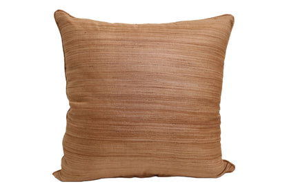 Raw Silk Throw Pillow 18" Light Tan