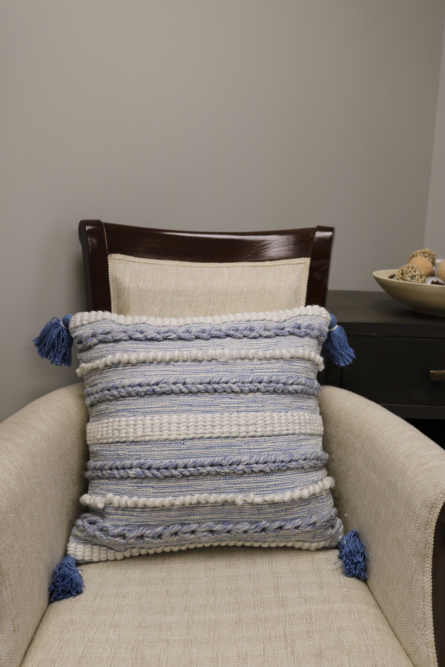 Auxerre Wool & Cotton Designer Throw Pillow