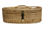 Home&Manor 16" Oval Wicker Lidded Lockable Box