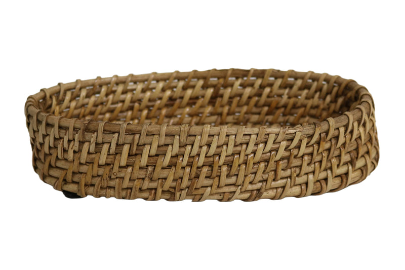 Home&Manor 9" Rattan Oval Tray