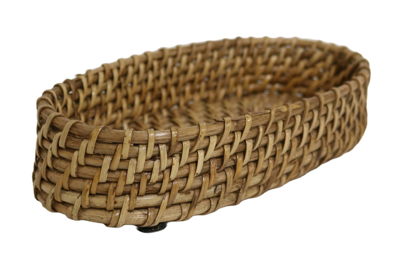 Home&Manor 9" Rattan Oval Tray