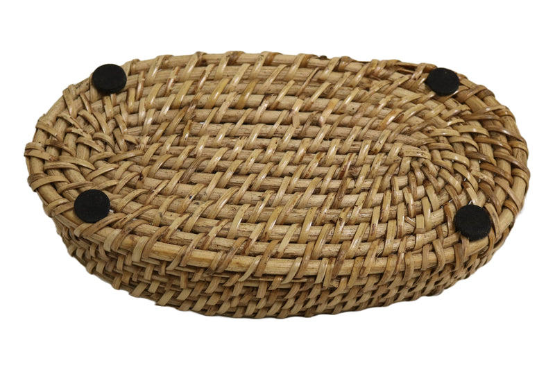 Home&Manor 9" Rattan Oval Tray