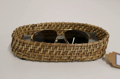 Home&Manor 9" Rattan Oval Tray