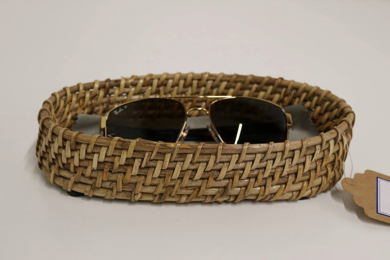 Home&Manor 9" Rattan Oval Tray