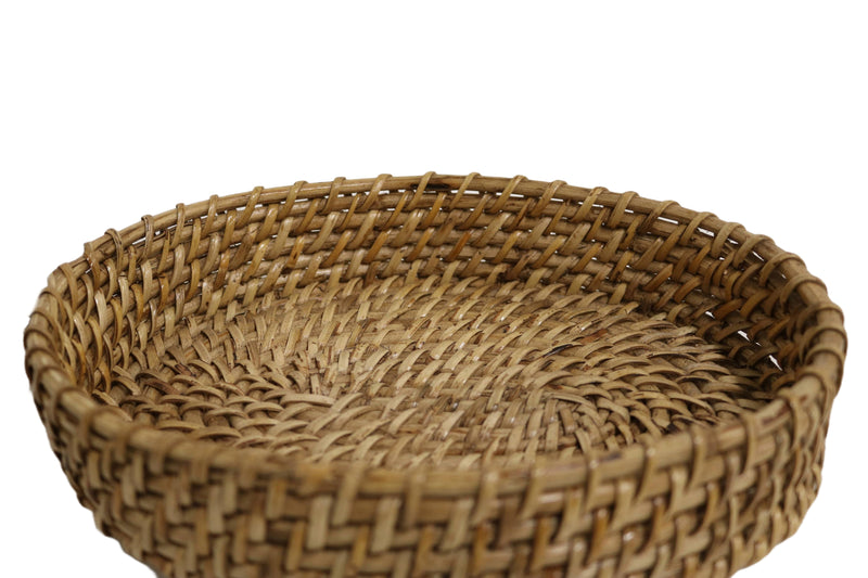 Home&Manor 9" Rattan Oval Plain Tray