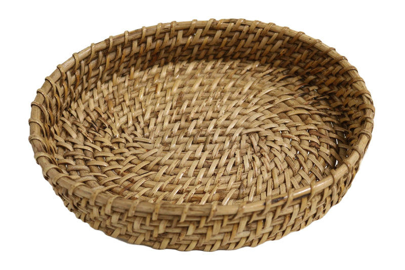 Home&Manor 9" Rattan Oval Plain Tray