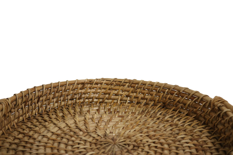 Home&Manor 12" Rattan Round Tray