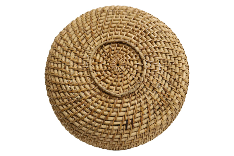 Home&Manor 12" Rattan Round Deep Tray