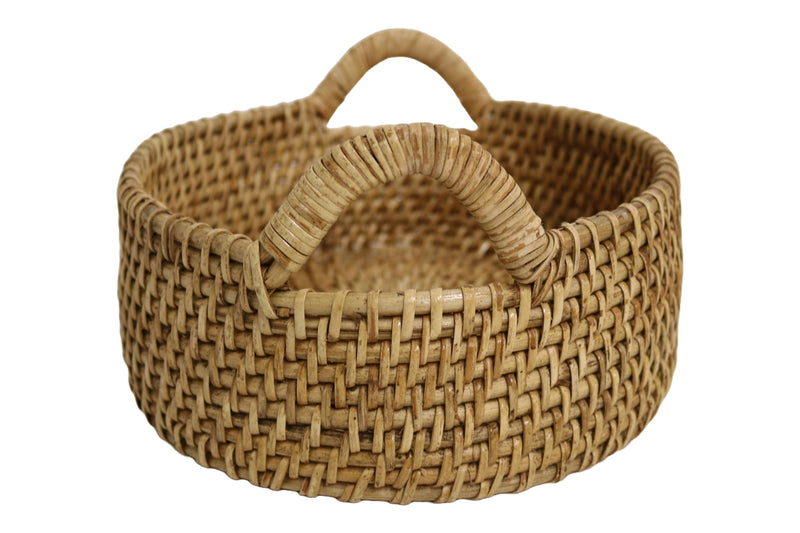 Home&Manor 12" Rattan Double Handle Tray