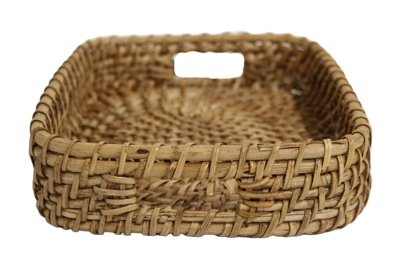 Home&Manor 9" Rattan Rectangle Tray