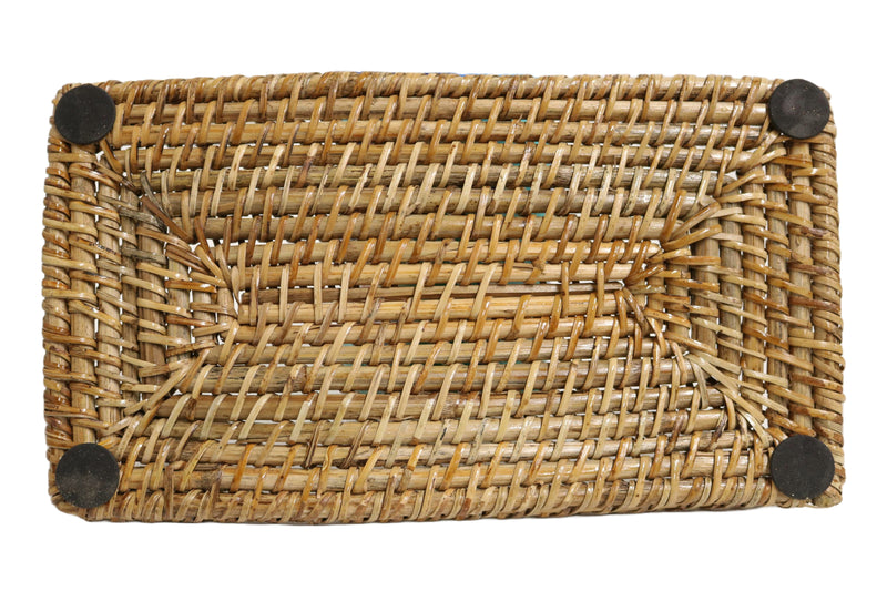 Home&Manor 14" Rattan Rectangle Tray