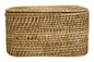 Home&Manor 15" Rattan Storage Basket with Lid