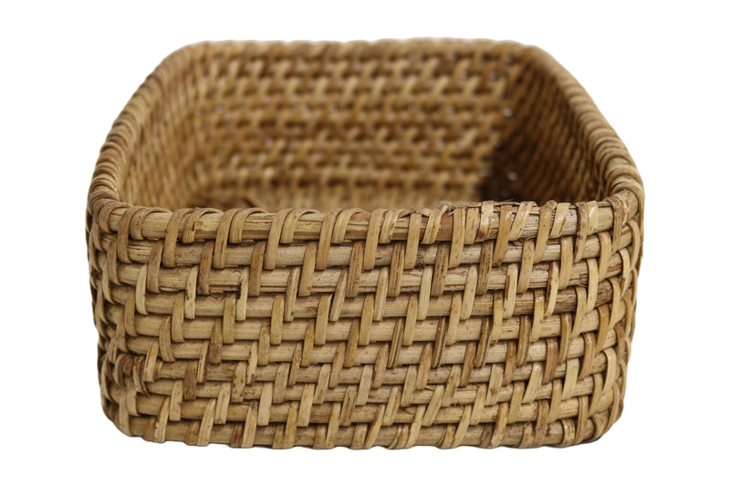 Home&Manor 9" Rattan Rectangular Deep Tray Medium