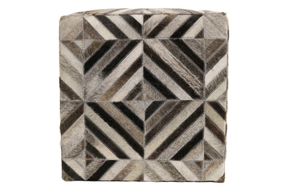Almeria 100% Cowhide Leather Cube Pouf