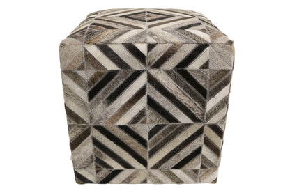 Almeria 100% Cowhide Leather Cube Pouf