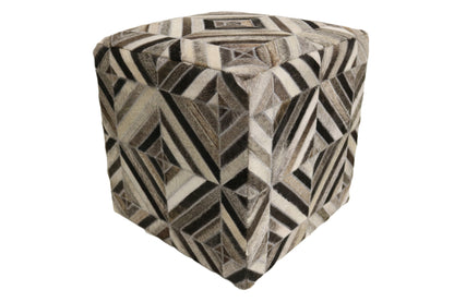 Almeria 100% Cowhide Leather Cube Pouf