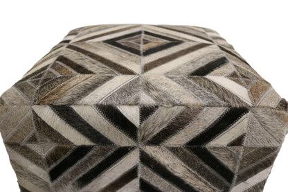 Almeria 100% Cowhide Leather Cube Pouf