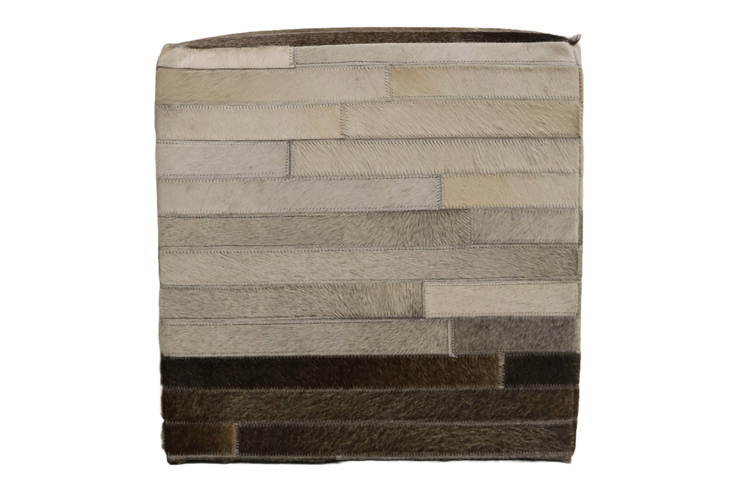 Toledo 100% Cowhide Leather Cube Pouf