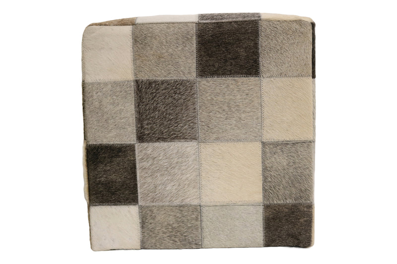 Seville 100% Cowhide Leather Cube Pouf