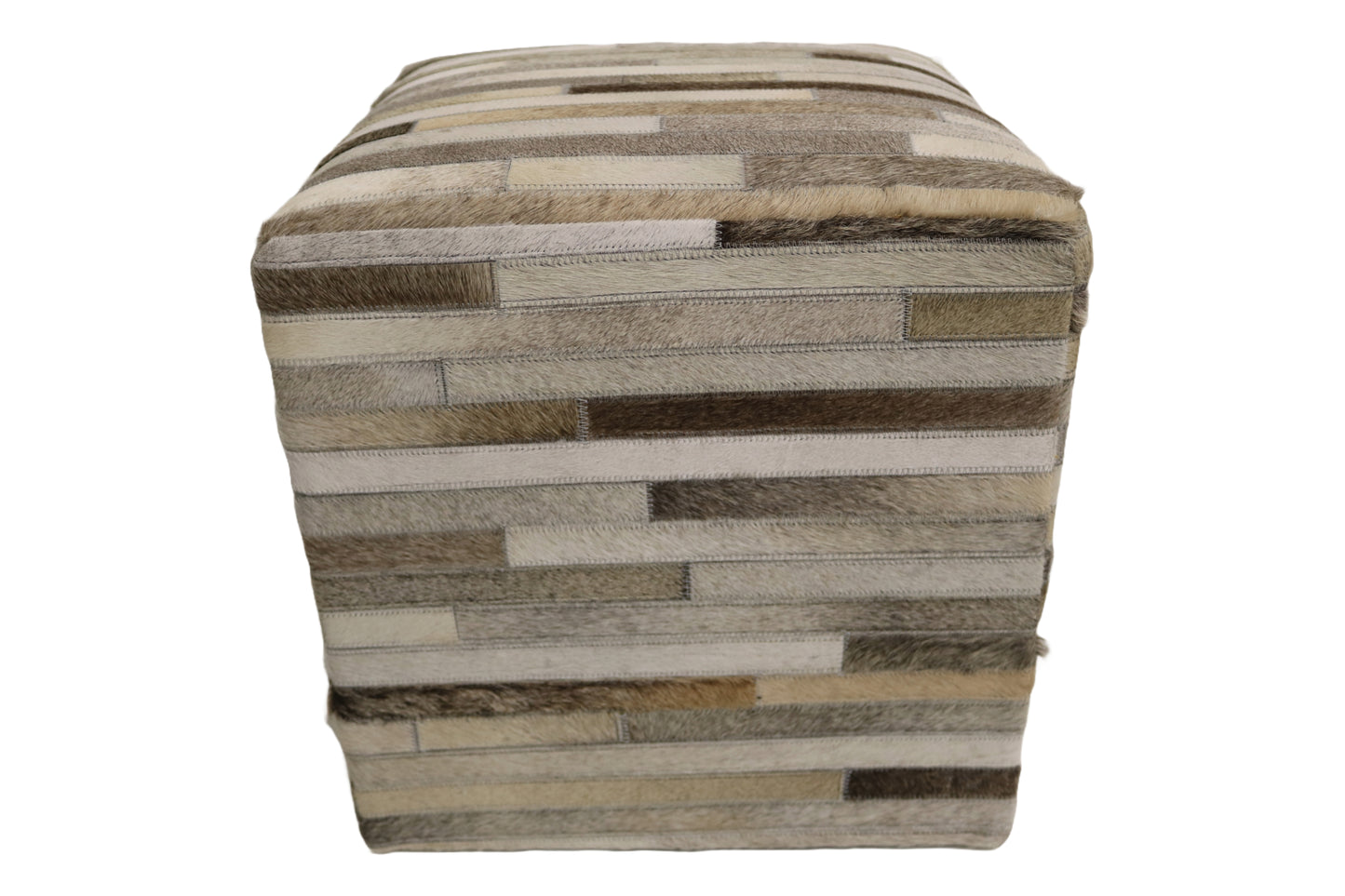 Palencia 100% Cowhide Leather Cube Pouf