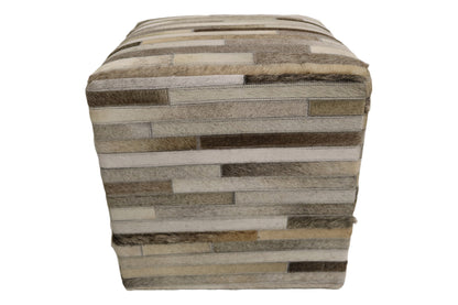 Palencia 100% Cowhide Leather Cube Pouf