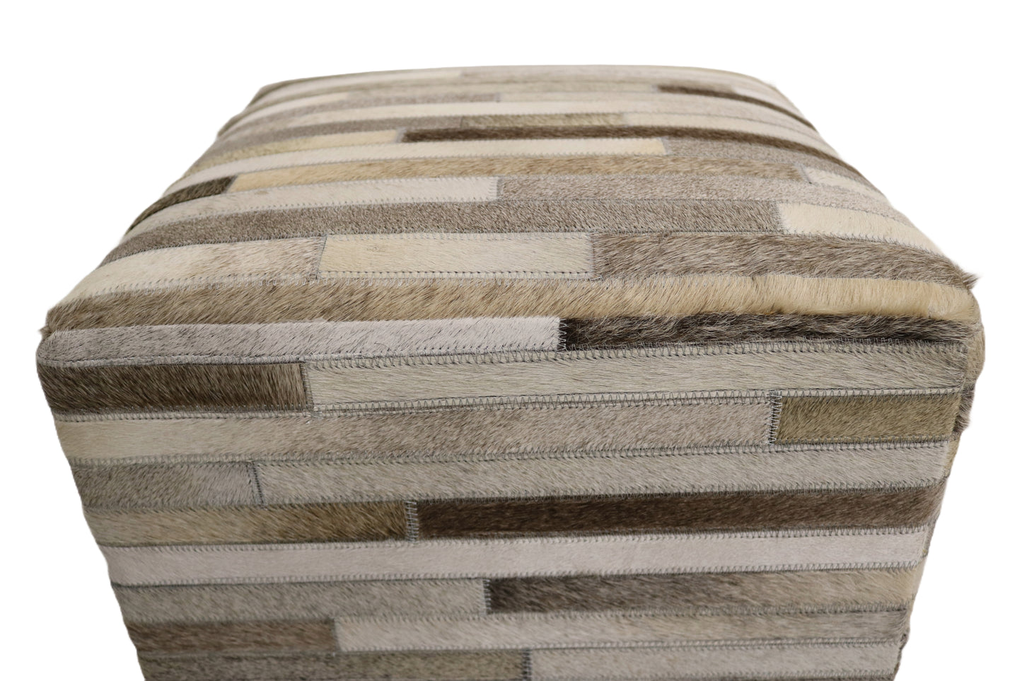 Palencia 100% Cowhide Leather Cube Pouf