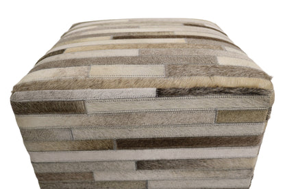 Palencia 100% Cowhide Leather Cube Pouf