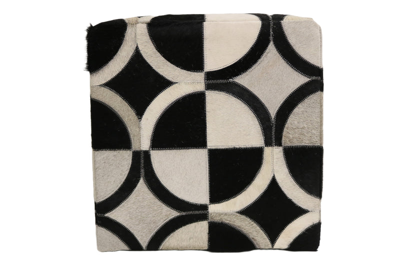 Badalona 100% Cowhide Leather Cube Pouf