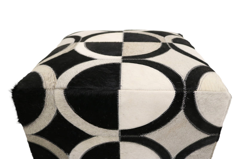 Badalona 100% Cowhide Leather Cube Pouf