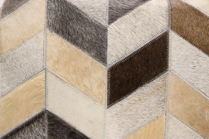 Lugo 100% Cowhide Leather Cube Pouf