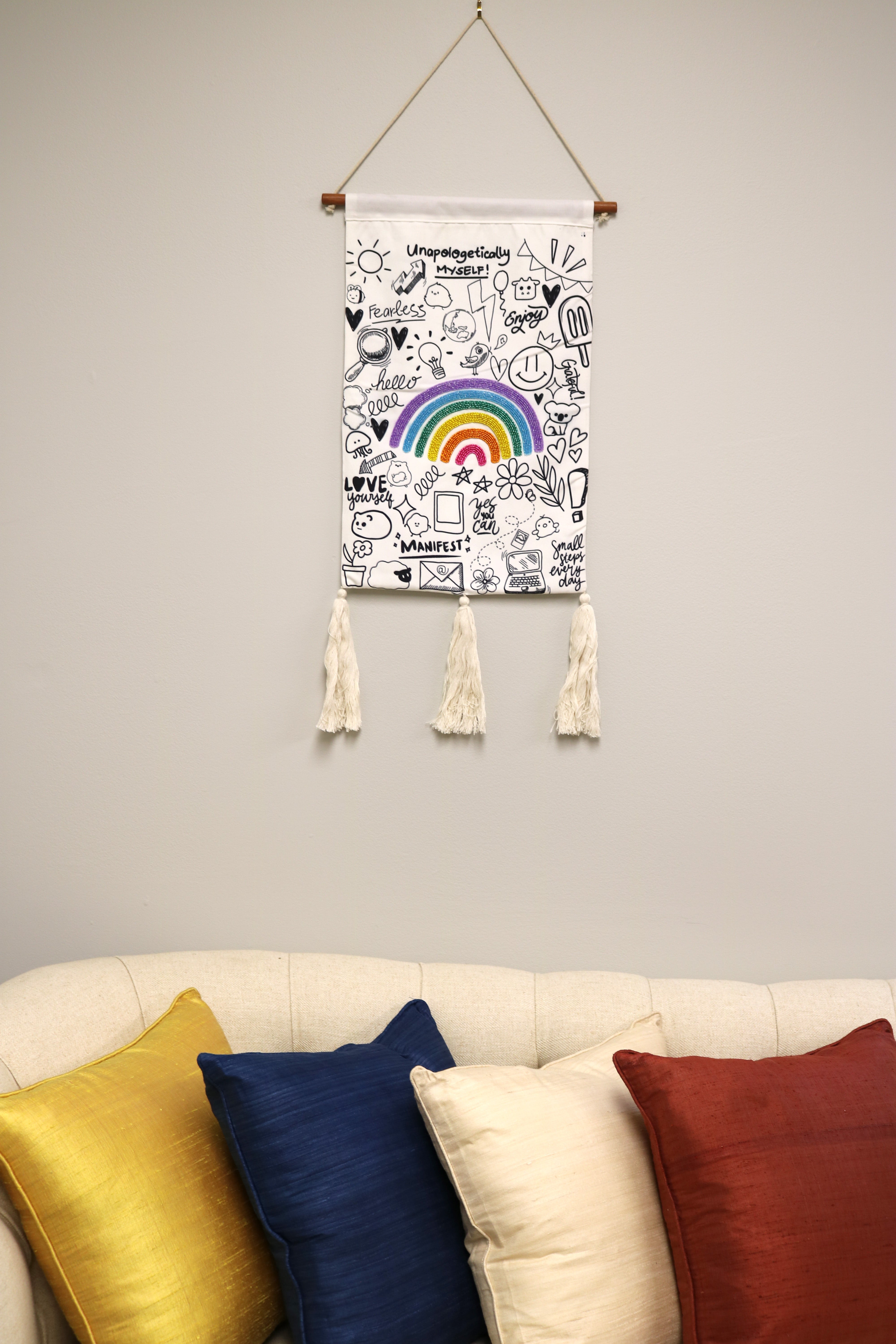 Illustrated Rainbow Wall Hanging