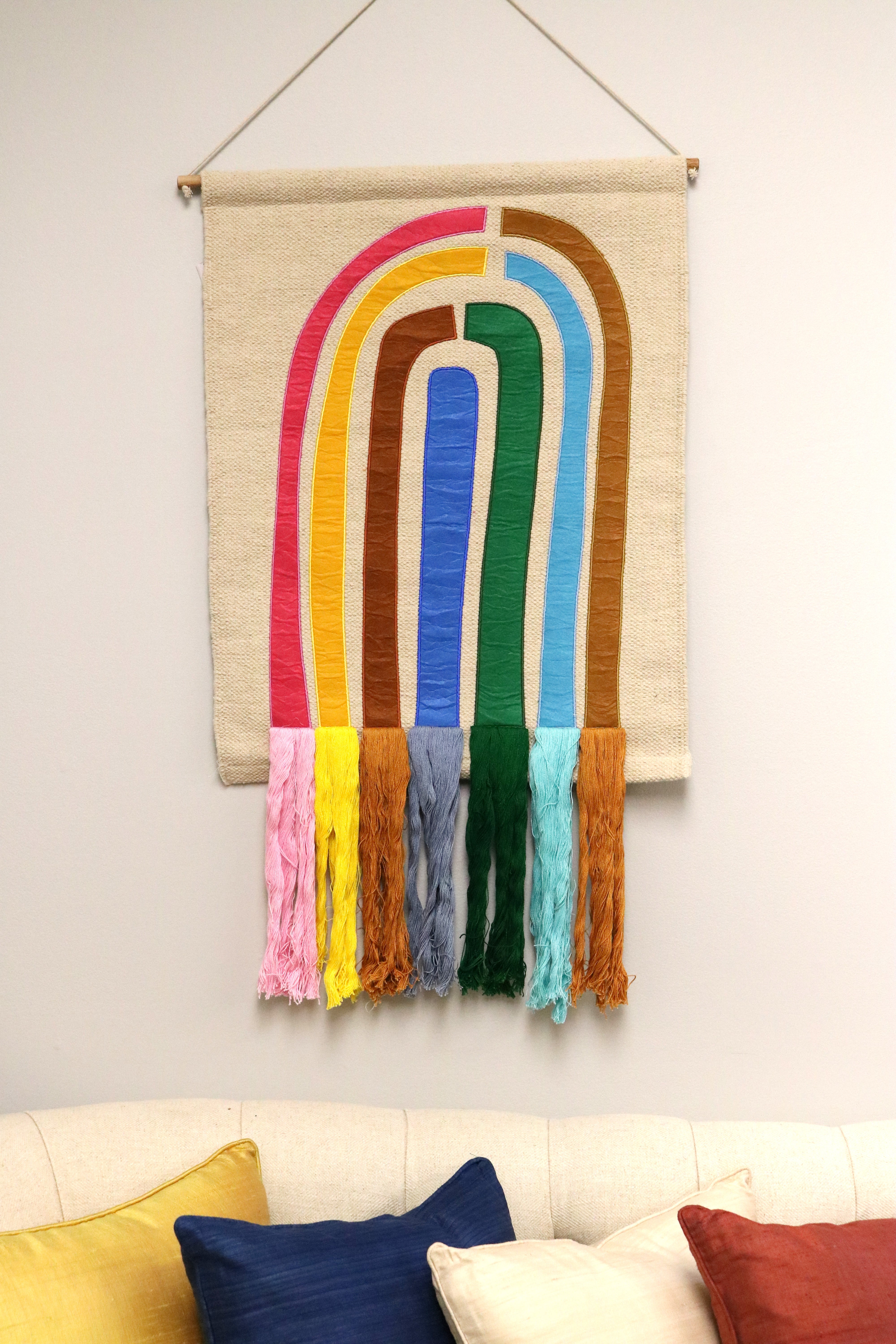 Large Rainbow Macrame Wall Hanging