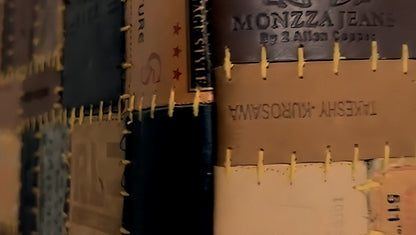 Hand-Stitched Leather Pouf