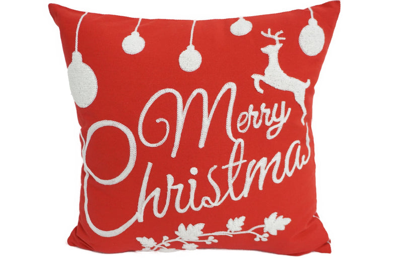 Embroidered Christmas Designer Pillow