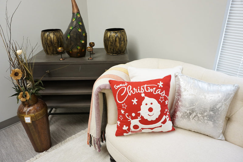 Embroidered Christmas Designer Pillow